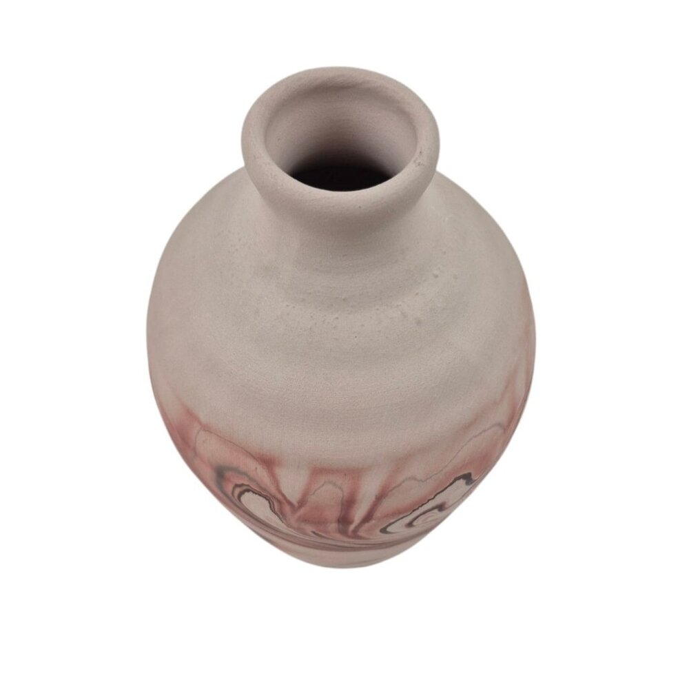 Nemadji Pottery Hand Made Swirl Design Vase Decorative Earth Tones USA Ceramic - Picture 8 of 10